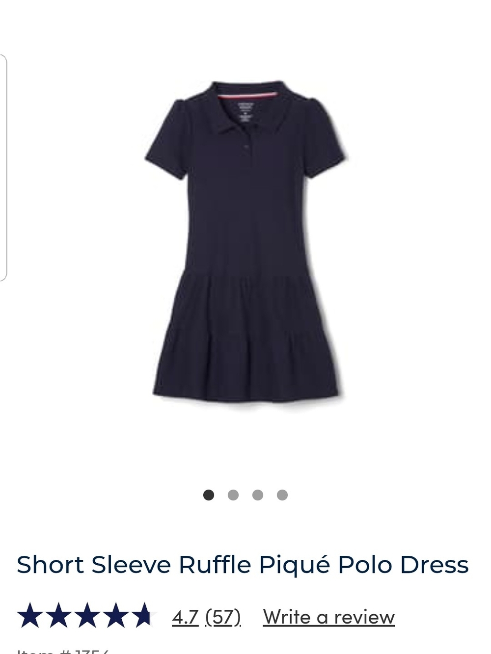 French Toast Navy Polo Ruffle Dress